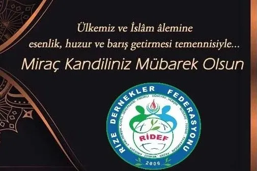 RİDEF Rize Dernekler Federasyonu Kandil Mesajı