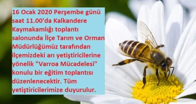 Varroa Mücadelesi hakinda seminer