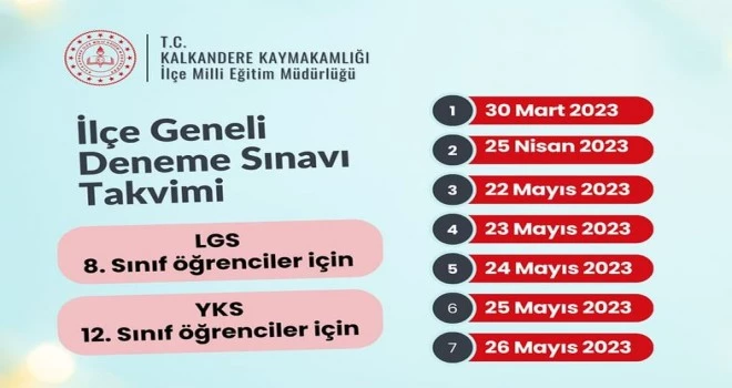 İlçemizde Deneme Sınavları Yapılacaktır