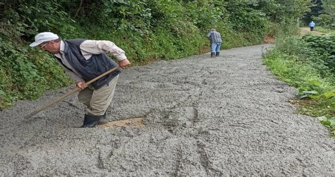 TAŞ DUVARLAR TAMAMLANDI KÖY YOLARIMIZ BETONLANDI