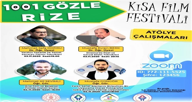 1001 GÖZLE RİZE FİLM FESTİVALİNDE ATÖLYE ÇALIŞMALARI BAŞLIYOR