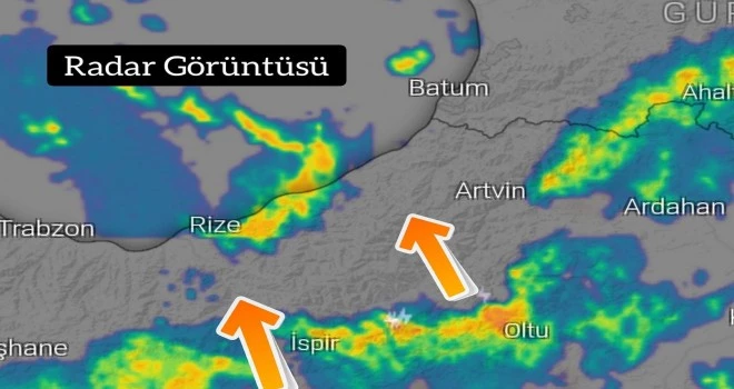 Rize Valiliğinden aralıklı şiddetli yağış uyarısı yapıldı