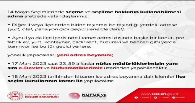 Seçim Listeleri Hakkında Duyuru