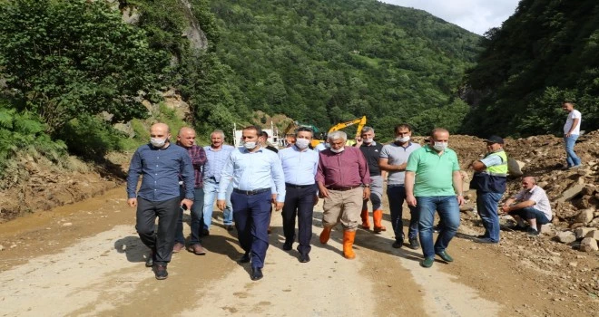 İl Başkanı Alim Sel ve Heyelan Bölgelerinde