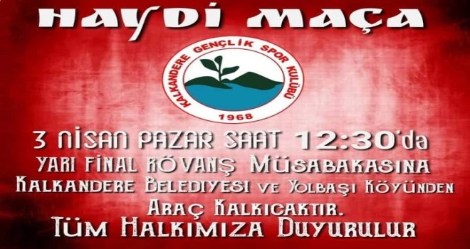 Haydi Maça 3 Nisan Pazar Saat 12:30