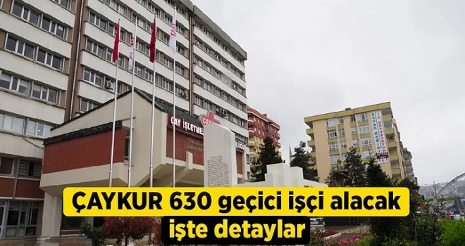 Çay İşletmeleri 630 geçici işçi alacak