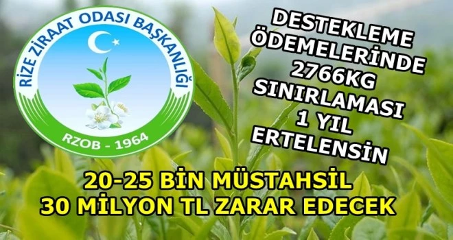 Dönüm Başına 2766 Kg Sınırlamasına 1 Yıl Ertelemeli!